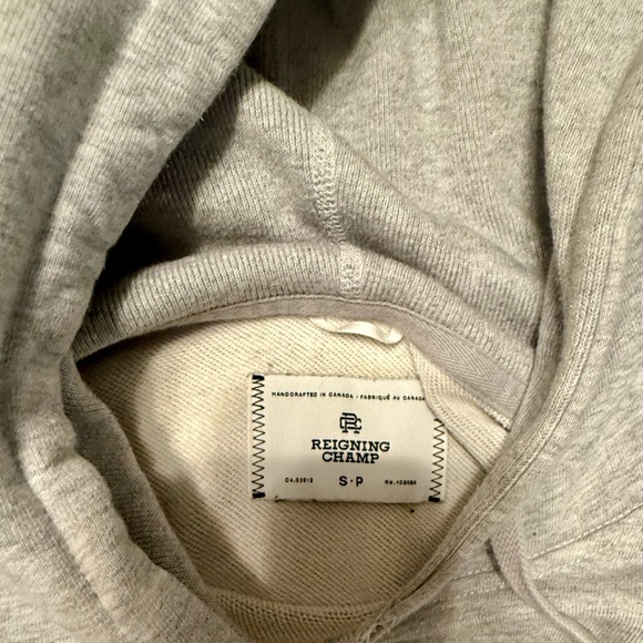 Reigning Champ Midweight Designer Hoodie - Heather Grey - Men’s Small - Picture 5 of 8